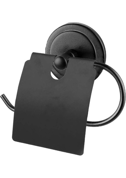 Yapışkanlı Tuvalet Kağıtlık Aparat Kapalı Wc Kağıt Standı Paslanmaz Metal Sağlam Siyah Renk
