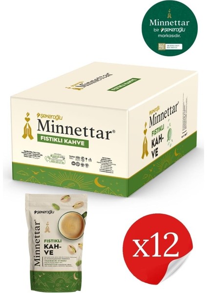 Minnettar Fıstıklı Kahve 12 x 165 gr ( 12 Paket )