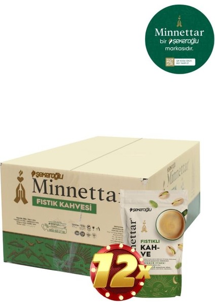 Minnettar Fıstıklı Kahve 12 x 165 gr ( 12 Paket )