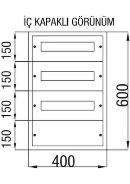 Çetinkaya Pano 36'lı Sıva Üstü Sigorta Dağıtım Panosu 32X60X17,5 Çp 802