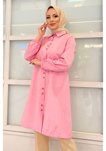 11420-PEMBE Tunik