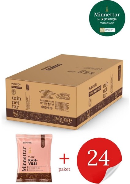 Minnettar Türk Kahvesi 24 x 100 gr ( 24 Paket )