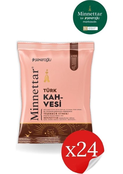 Minnettar Türk Kahvesi 24 x 100 gr ( 24 Paket ) fiyatları