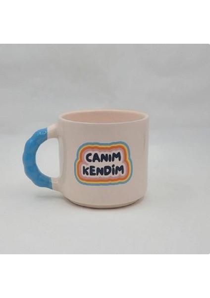 Canım Kendim Baskılı Mavi Bombe Kulplu Kupa