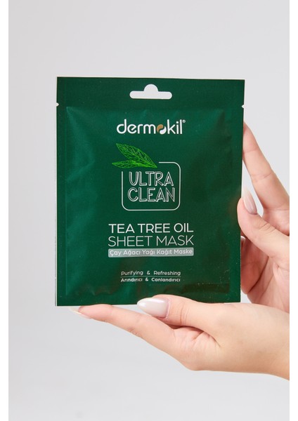 23586-RENKSIZ Dermokil Çay Ağacı Yağı Kağıt Maske 20 ml