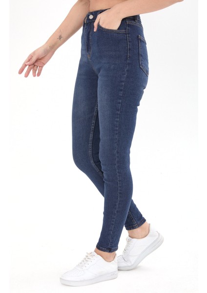 23659-KAHVE-TINT-YIKAMA Skinny Likralı Kot Pantolon