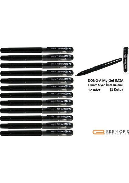 My-Gel 1.0mm Imza 12'li Jel Kalem Siyah