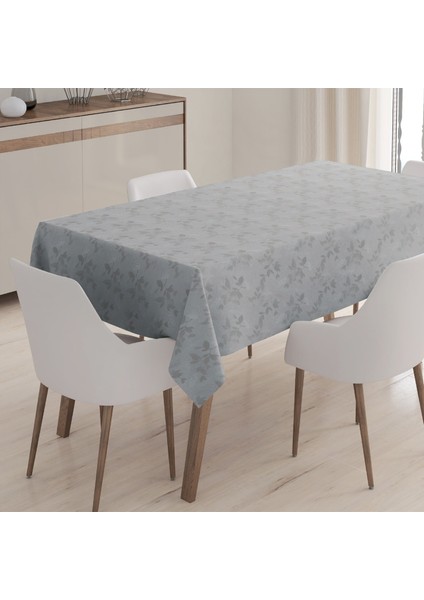 Elyaf Astarlı Pvc Masa Örtüsü Silinebilir Sıvı Geçirmez Leke Tutmaz Yaprak Kabartma Desenli Gümüş Gri fiyatları
