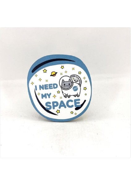 I Need My Space Baskılı Ahşap Bardak Altlığı