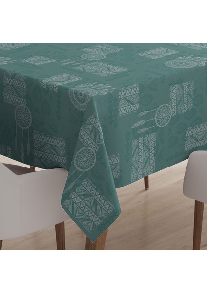 Masa Örtüsü Elyaf Astarlı Muşamba 140X250CM Pvc Silinebilir Sıvı Geçirmez Leke Tutmaz Yeşil