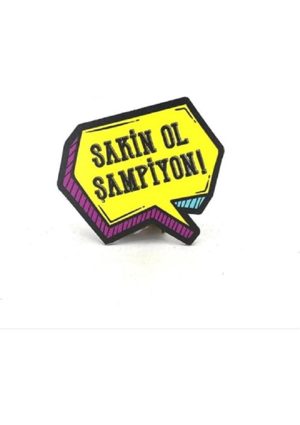 Sakin Ol Şampiyon Baskılı Ahşap Bardak Altlığı