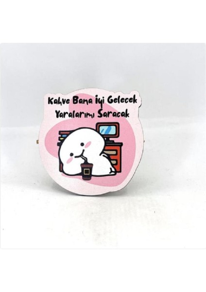 Kahve Bana Iyi Gelecek Baskılı Ahşap Bardak Altlığı