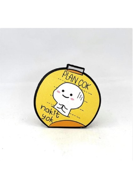 Plan Çok Nakit Yok Baskılı Ahşap Bardak Altlığı