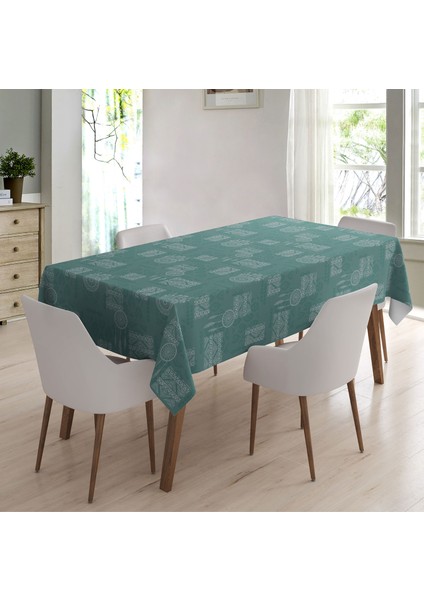 Masa Örtüsü Elyaf Astarlı Muşamba 140X250CM Pvc Silinebilir Sıvı Geçirmez Leke Tutmaz Yeşil modelleri