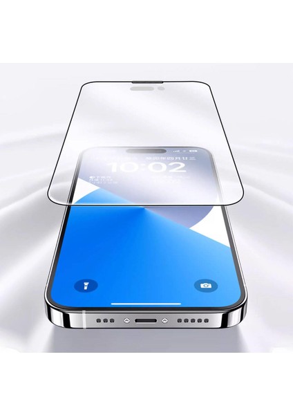 iPhone 15 Pro Max Uyumlu Anti-Dust Warrior 9d Full Cover Temperli Cam Ekran Koruyucu