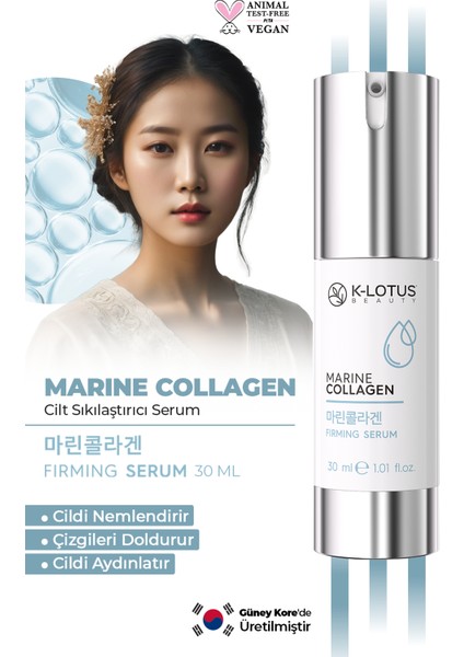 Marine Collagen Cilt Sıkılaştırıcı Aydınlatıcı Ve Çizgileri Dolduran Cilt Serumu 30 ml