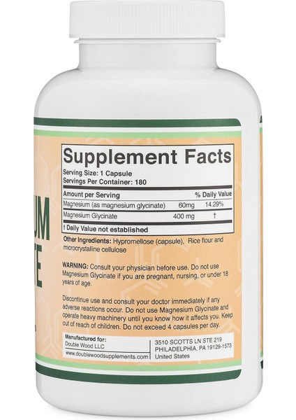 Magnesium Glycinate 400 Mg 180 Kapsul High Absorption fiyatları