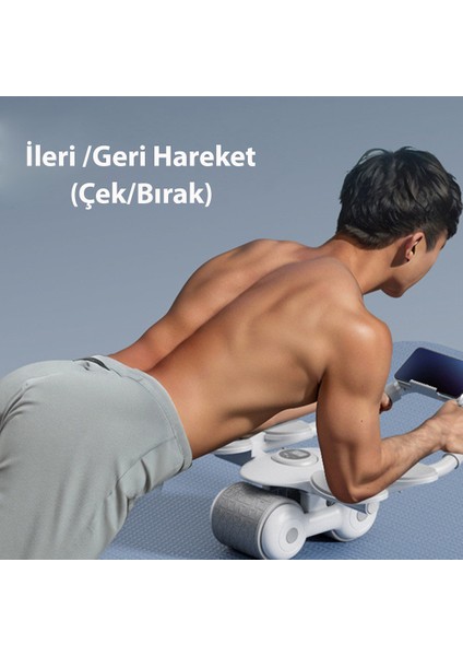 Dijital Ekranlı Çek Bırak - Dirsek Destekli Mekik Aleti - Karın Egzersiz Aleti