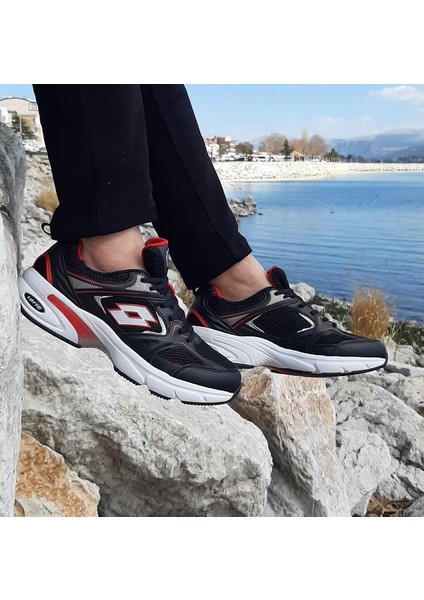 Athens Siyah-Kırmızı Hafızalı Ortopedik Hafif Spor Ayakkabı modelleri