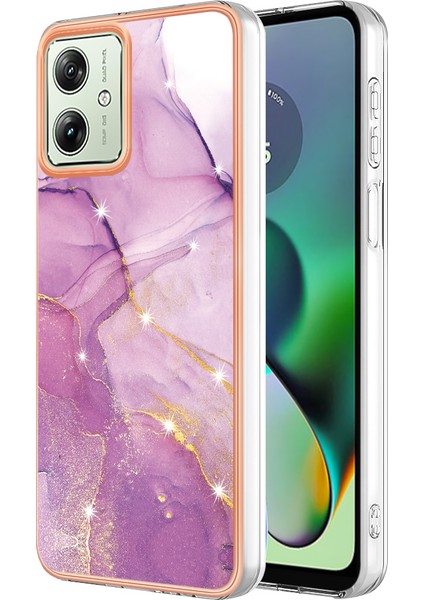 Motorola Moto G54 5g Elektrapılaşma Mermer Desen Telefon Kapağı (Yurt Dışından)