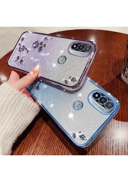 Motorola Moto E20 Tpu Case Glitter Rhinestone Telefon Geri Kapak (Yurt Dışından) fiyatları