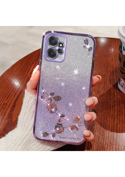 Motorola Moto G Power 5g Rhinestone Çiçek Glitter Telefon Tpu Kapak (Yurt Dışından)