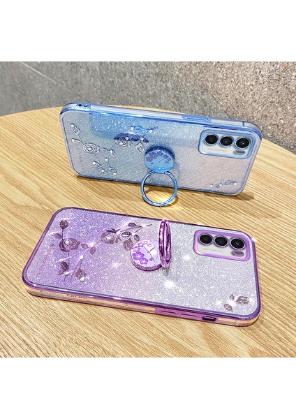 Motorola Moto G42 4g Tpu Kapak Yüzüğü Kickstand Glitter Telefon Geri Kılıf (Yurt Dışından) fiyatları