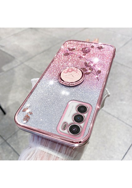 Motorola Moto G42 4g Tpu Kapak Yüzüğü Kickstand Glitter Telefon Geri Kılıf (Yurt Dışından) modelleri