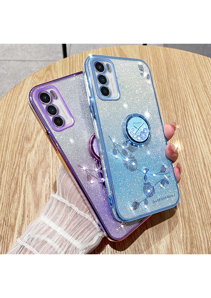 Motorola Moto G42 4g Tpu Kapak Yüzüğü Kickstand Glitter Telefon Geri Kılıf (Yurt Dışından) indirimleri