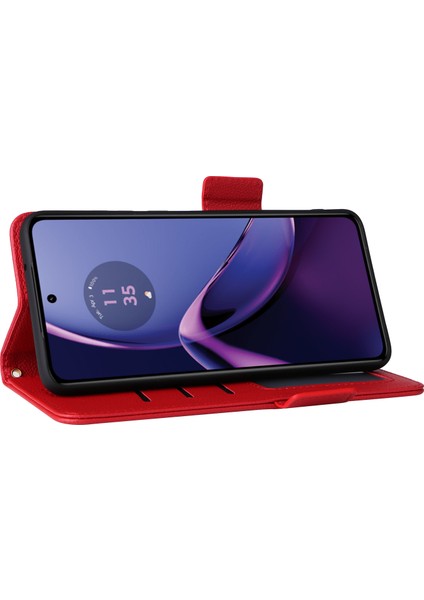 Motorola Moto G84 5g Litchi Doku Cüzdan Deri Telefon Kapağı Kayış (Yurt Dışından)