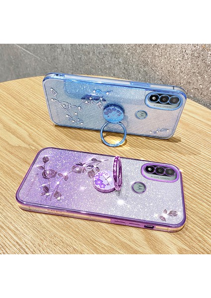 Motorola Moto E20 Tpu Kasa Çiçek Dekor Cep Telefonu Kapağı Kickstand ile (Yurt Dışından) indirimleri