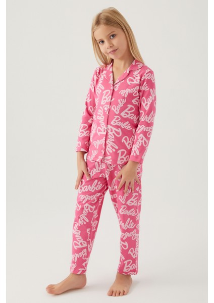 Kız Çocuk Pembe Gömlek Pijama Takımı modelleri