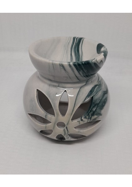 Lotus Çiçeği Ebruli Desenli Buhurdanlık