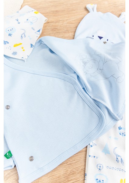 Aslan Figürlü Pamuklu 5 Parça Erkek Bebek Hastane Çıkışı Bebek Takımı indirimleri