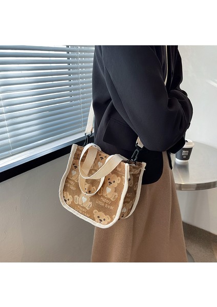 Yj Sevimli Karikatür Kanvas Crossbody Çanta Kadın Omuz Çantası (Yurt Dışından) modelleri