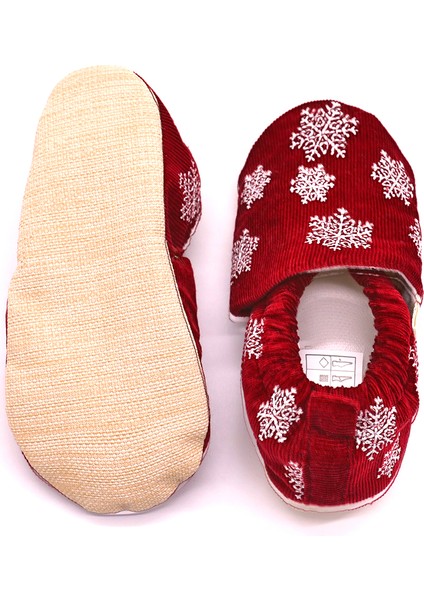 Yılbaşı Kar Nakışlı Kadife Pamuklu Kaydırmaz Ilk Adım Bebek Patik modelleri