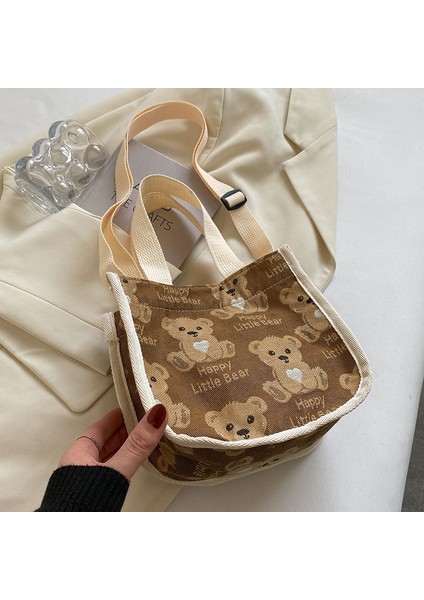 Yj Sevimli Karikatür Kanvas Crossbody Çanta Kadın Omuz Çantası (Yurt Dışından)