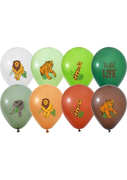 Wıld Lıfe Temalı Baskılı Balon 10 Adet