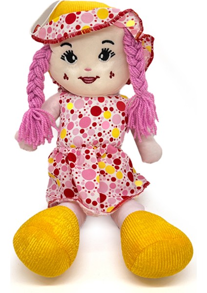 Oyuncak Bez Bebek Pembe Puantiyeli 40CM