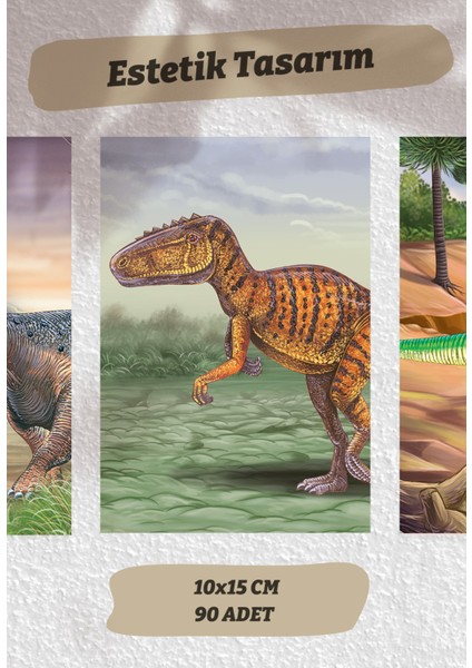 Dinozorlar 90 Adet Poster Seti, Oda Dekoru