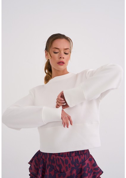 Luna Kadın Vatkalı Sweat Crop