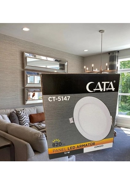 10 Adet 12 Watt Panel LED CT-5147 - Günışığı Alüminyum Kasa