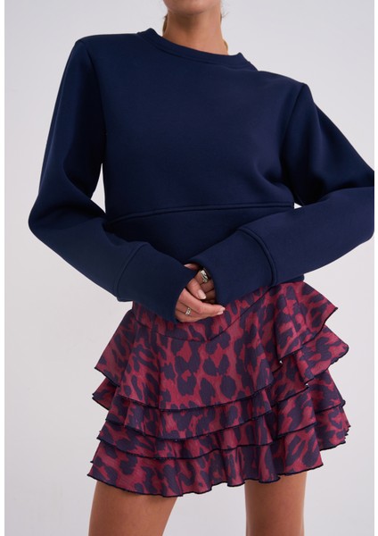 Luna Kadın Vatkalı Sweat Crop