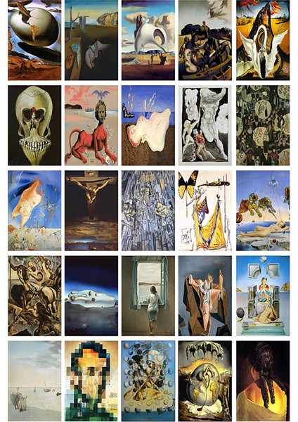 Salvador Dali Resimleri 108 Adet Poster Seti, Oda Dekoru