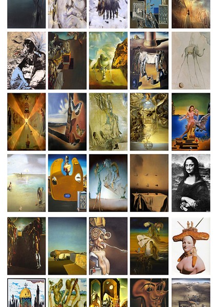 Salvador Dali Resimleri 108 Adet Poster Seti, Oda Dekoru