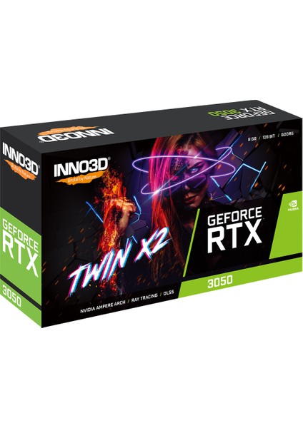 INNO3D Nvidia Geforce RTX3050 Twin X2 8gb 128BIT Gddr6 Ekran Kartı