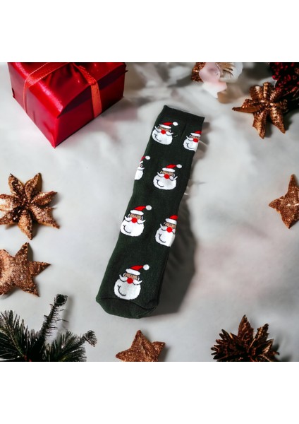 Yılbaşı Temalı Uzun Havlu Çorap Christmas Yeni Yıl