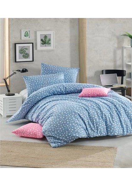 Çift Kişilik Yıldız Desen Yorgan Kılıfı 2 Adet Yastık Kılıfı