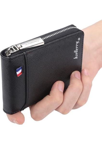 2022 Yeni Moda Fermuarlı Erkek Cüzdan Küçük Kısa Kredi Kartı Tutucusu Erkek Vintage Mini Adam Çanta ile Bozuk Para Cebi (Yurt Dışından) modelleri