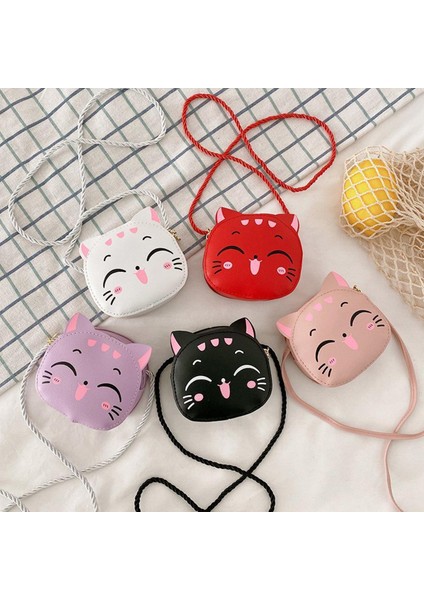 Çocuk Crossbody Çanta Sevimli Kedi Çocuklar Moda Bozuk Para Cüzdanı Cüzdan Çanta Güzel Erkek ve Kız Mini Omuz Çantaları Cüzdan (Yurt Dışından)